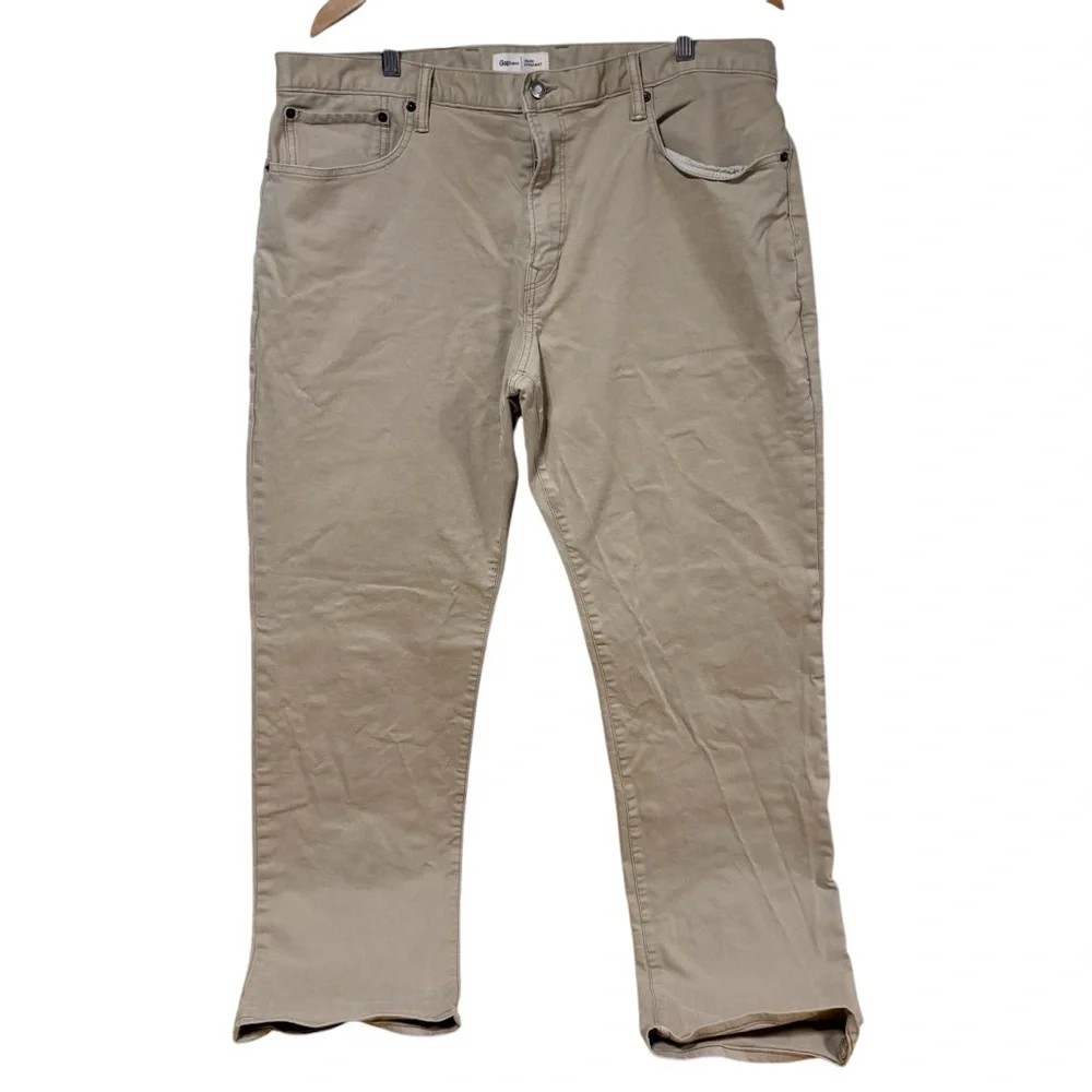 Gap 1969 Mens Straight Leg‎ Denim Jeans Tan Khaki 38x32 Pants #229